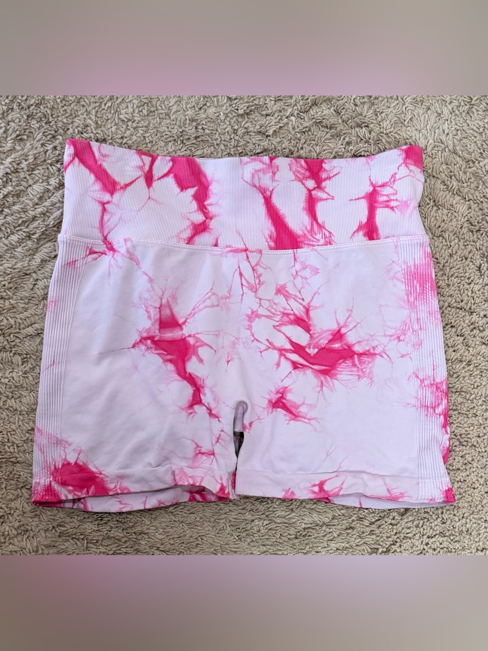 Pink tie dye scrunch booty shorts size L